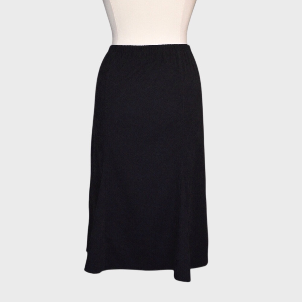 JM Collection Black Godet Midi Skirt